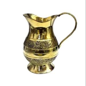 Tasses à eau plaquées cuivre martelées à la main et pichets en métal décoratifs pour la maison de restaurant d'hôtel pichets de style indien - Product Image 4