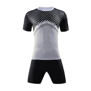 High Quality Classic Customizable Football Jersey Kits Hot Selling Stripe Soccer Uniform for <b>Boys</b> - Product Image 2