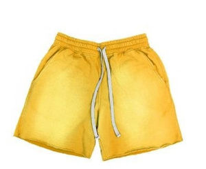 Pantalones cortos de gimnasio desgastados Vintage personalizados para hombres 100% algodón tela no tejida ecológica cierre de cordón - Product Image 3