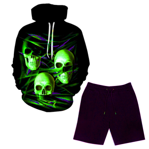 Sweats à capuche en polaire sublimés personnalisés ensemble de sweatshirts et shorts de sport confortables et respirants pour adultes - Product Image 3