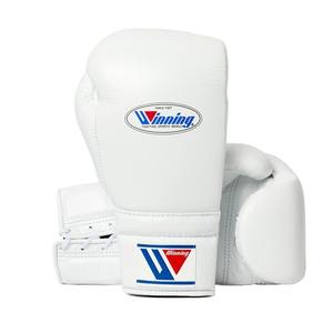 Gants de boxe personnalisés OEM blancs pour compétition, protection en cuir premium, conception ODM, gants de boxe personnalisés Winning - Product Image 1