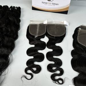 Tissage de cheveux vierges à cuticules alignées, paquets de 100% de cheveux bruts Remy avec Closure, Extensions de cheveux humains, vente en gros - Product Image 2