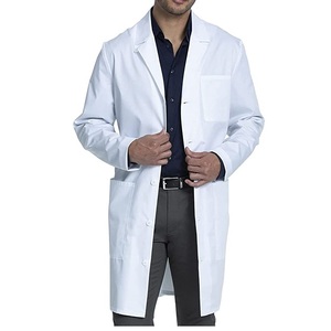 Clothing Antistatic Workwear Lab Black Long Man Clinical Lab <b>Doctors</b> Gown Long Coat With Pockets Breathable Hospital Uniforms - Product Image 2