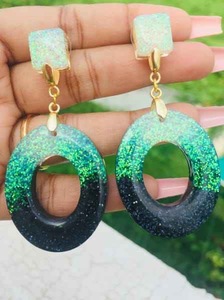 Pendientes de Resina Bordados a Mano, Joyería de Moda de Acero Inoxidable para Mujeres y Niñas, Estilo Clásico para Bodas, Alta Calidad - Product Image 6