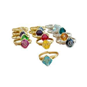 Bohemian Gemstone <b>Rings</b> Gold Plated Alloy Jewelry with Lab Created Bezel Setting Gift - Product Image 3