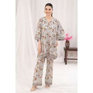 Traje de dos piezas sin costuras estilo bohemio clásico estampado para mujer, de verano, hasta la rodilla, con cremallera, transpirable, talla única, para el día a día laboral. - Product Image 4