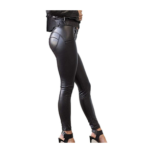 High Quality PU Leather Men's Winter Jogger Pants Breathable Elastic Mid Custom Logo Direct Manufacturer Wholesale Street Style - Product Image 2