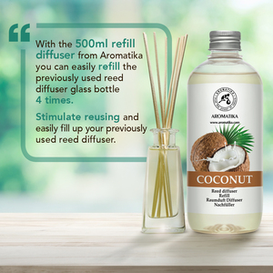 Aromatika Exotic Coconut Aroma <b>Diffuser</b> Refill Liquid 500ml Long Lasting <b>Room</b> Fragrance Reed <b>Diffuser</b> Oil - Product Image 2
