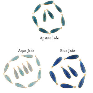 Fabricant fournit une forme de goutte d'eau Jade simple connecteur de Bail plaqué or bricolage boucles d'oreilles pendentif connecteur de charme 15 pièces Lot - Product Image 5