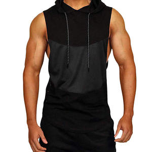 เสื้อมีฮู้ดแขนกุดสำหรับผู้ชายเสื้อกล้ามเพาะกายเสื้อกล้ามไม่มีแขน - Product Image 4