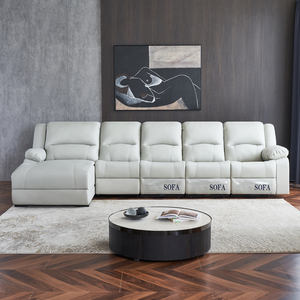 ชุดโซฟาหนังแบบยุโรปสำหรับสำนักงาน พร้อมคุณสมบัติแบบโมดูลาร์ ดีไซน์ทันสมัย เฟอร์นิเจอร์ห้องนั่งเล่นแบบปรับเอนได้ - Product Image 3