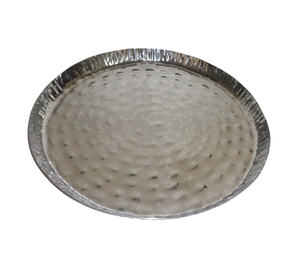 Bandeja ovalada de artículos de servidor de hierro con grabado, bandeja de servicio de diseño único de Color plateado para restaurante y suministros de mesa - Product Image 6