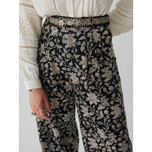 Pantalones Cargo Magnolia Pepa de Pierna Ancha con Cintura Alta, Bordados a Mano, Transpirables y de Estilo Casual con Cierre Elástico - Product Image 2