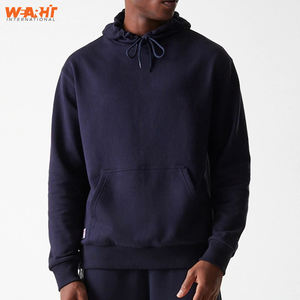Sweat-shirt unisexe confortable à manches longues en coton mélangé Pull à capuche basique de couleur unie avec poche Top décontracté - Product Image 1