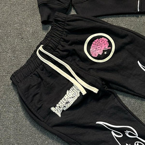 Heavyweight Flared Sweatpants Heat-Transfer Printed Side Pockets Premium Quality 2-Piece Regular Fit Sweat Suits Winter 100% - Product Image 4
