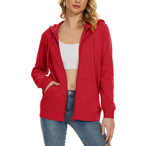 Sweat à capuche zippé en polaire surdimensionné pour femme de haute qualité, couleurs personnalisées, manches longues, bas extensible, coupe ample, décontracté d'hiver, devant - Product Image 4