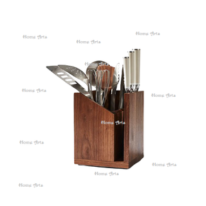 Soporte para cubiertos de madera de diseño atractivo con soporte para cubiertos de cuchara de color marrón de Calidad exclusiva en la India - Product Image 1