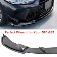 Splitter Bibir Depan Gaya 3D untuk BMW M3 M4 G80 G82 2022+ Body Kit Serat Karbon S9