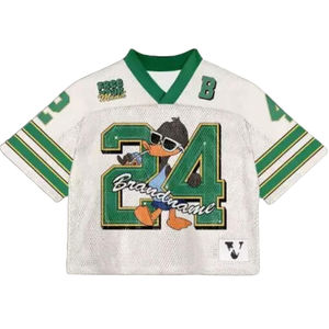 OEM Manufacture <b>mens</b> Soccer Jersey <b>Cropped</b> Mesh Boxy Football Jersey Sublimation Polyester Breathable American Football Jersey - Product Image 5