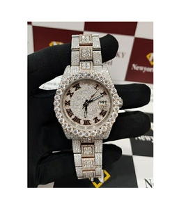 Reloj de Pulsera Personalizado con Diamantes de Moissanita de Lujo, Claridad VVS, para Hombre, Material de Acero Inoxidable, Estilo Hip Hop - Product Image 1