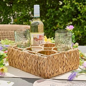 Water Hyacinth Six Section Kitchen Storage Bottle Holder Handmade Storage Basket Wholesale eco-friendly Made in Vietnam - Product Image 3