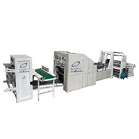 Machine de fabrication de sacs en papier alimentaire motorisée entièrement automatique de haute qualité, contrôlée par mini-PLC, haute vitesse 500 pièces/min, neuve