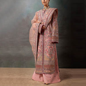 Usine directe de haute qualité conçu sur mesure fête pakistanaise pour femmes matériau respirant motif solide genou longueur poids léger - Product Image 3