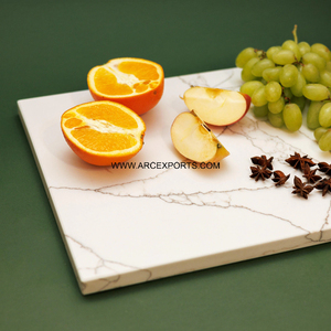 เขียงหรูหราทรงยาวสีขาวหินอ่อนเขียงและเขียงสำหรับหั่นผักผลไม้และเค้ก - Product Image 1