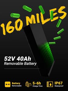 M5/MAX bici elettrica per adulti/adolescenti, motore di picco 2000W/2500W, 37.5/32 MPH, 48V/52V, 20AH-40AH doppia batteria Ebike - Product Image 4