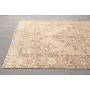 Grand tapis vintage, tapis turc de 6,46 x 9,9 pieds, tapis brun en laine - Product Image 4