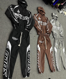 Ensemble coupe-vent en nylon de haute qualité, grande taille, à capuche, uni, style sport décontracté, respirant, streetwear d'hiver, léger, personnalisé - Product Image 3