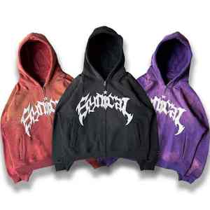 Sudaderas con capucha con estampado de hojaldre Bordado Hoddie Personalizado Tallas grandes Sudaderas con capucha de anime para hombre Sudaderas con capucha de peso pesado unisex - Product Image 3