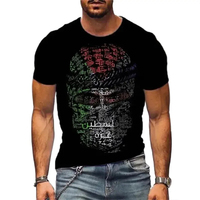 T-shirt à manches courtes en coton 100% tricoté, coupe classique, séchage rapide, imprimé, avec drapeau de la Palestine libre