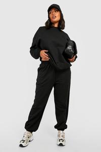 Conjunto Deportivo Gris Acogedor para Mujer con Cuello de Cremallera y Diseño Gráfico, Estilo Holgado - Product Image 2