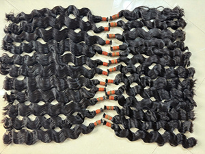 Capelli Umani Vergini di Alta Qualità Personalizzabili, Ondulati Naturali Remy, Super Double 100 <span class=keywords><strong>gr</strong></span>/confezione - Product Image 2
