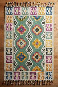 Tapis Kilim en laine aspect vintage Tapis tissé à la main multicolore pour hôtels de salon - Product Image 3