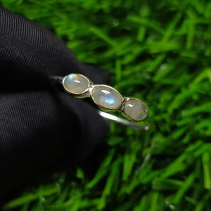 Anillo fino de Plata de Ley 925 con piedra lunar arcoíris Natural, ajuste de bisel de 1,15 gramos, chapado en rodio para aniversario o regalo - Product Image 2