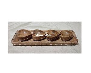 Serveur de dattes de chocolats de taille et de forme personnalisées Serveur de noix en bois fait à la main pour un usage décoratif de restaurant - Product Image 1