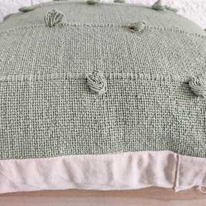 Cojín tejido a mano verde salvia Funda de cojín de algodón 100% Funda de almohada y Fundas de cojín de base pesada para uso doméstico o hotelero - Product Image 4