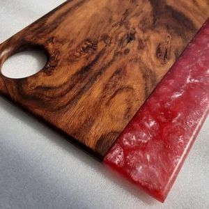 Tabla de cortar de Arte de resina de madera de Acacia rectangular de primera calidad, diseño personalizable, Ideal para chefs caseros, hoteles y utensilios de cocina al por mayor - Product Image 1
