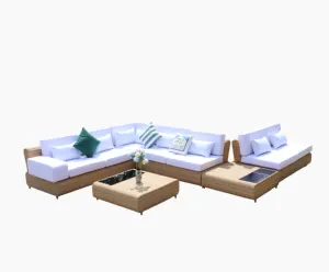 PRSF-LA2 I Shaped Outdoor Sofa Set Garden Patio Sofa Made in Vietnam Wicker Rattan Furniture