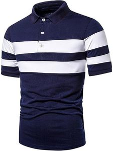 Men Polo <b>T</b>-<b>shirt</b> Personalized Pattern Embroidery Logo Contrast Solid <b>Collar</b> Design Panel Short Sleeves Polo <b>Shirts</b> - Product Image 4