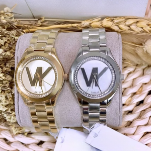 MK3477 moda coreana orologio da donna vetro minerale quadrante cronografo grande Logo lusso acciaio inossidabile 16mm fascia quarzo - Product Image 1