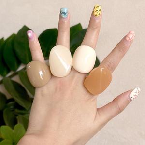 แหวนอะคริลิครูปทำด้วยมือทำจากยางเรซินเครื่องประดับแฟชั่นทรงโดมหนาและน้ำหนักเบาทำด้วยมือสำหรับผู้หญิง - Product Image 2