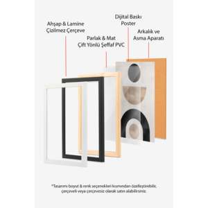 Peinture encadrée Art Déco Berlin Shapes No1, série Comfort, accent mural, cadre en bois noir, affiche mobile, art mural - Product Image 3