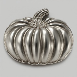 Premium hollow aluminium pumpkin lantern, artisan hand-carved pierced design, illuminating interiors with glowing - Product Image 2