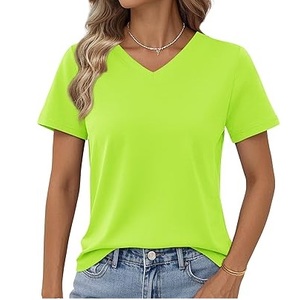 Camisetas de Manga Corta con Cuello en V, Ajuste Regular, Transpirables, 100% Algodón, Ecológicas, de Secado Rápido, Tela Oxford de 180g, Alta Calidad, Nuevas - Product Image 1