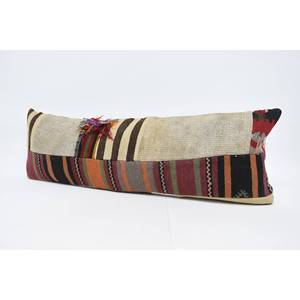 Élégant tapis en laine Kilim beige 16x48 pouces motif tissé vintage - Product Image 4