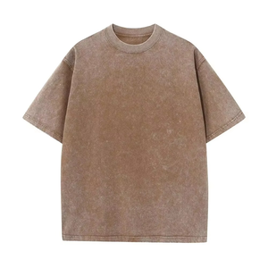 T-shirt Unisex personalizzata oversize in cotone 100% tinta unita per <span class=keywords><strong>uomo</strong></span> e <span class=keywords><strong>donna</strong></span> t-shirt traspirante lavata primavera/estate - Product Image 2