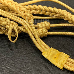 Aiguillette Bordada en 3D de Alta Calidad en Oro y Plata para Uniformes de Infantería, Cordones Dorados Personalizados con Puntas, Venta al Por Mayor - Product Image 5